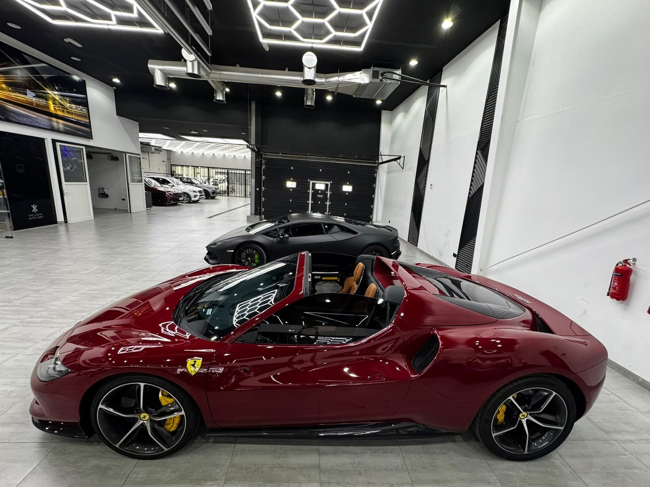 Burgundy Ferrari 296 GTS side