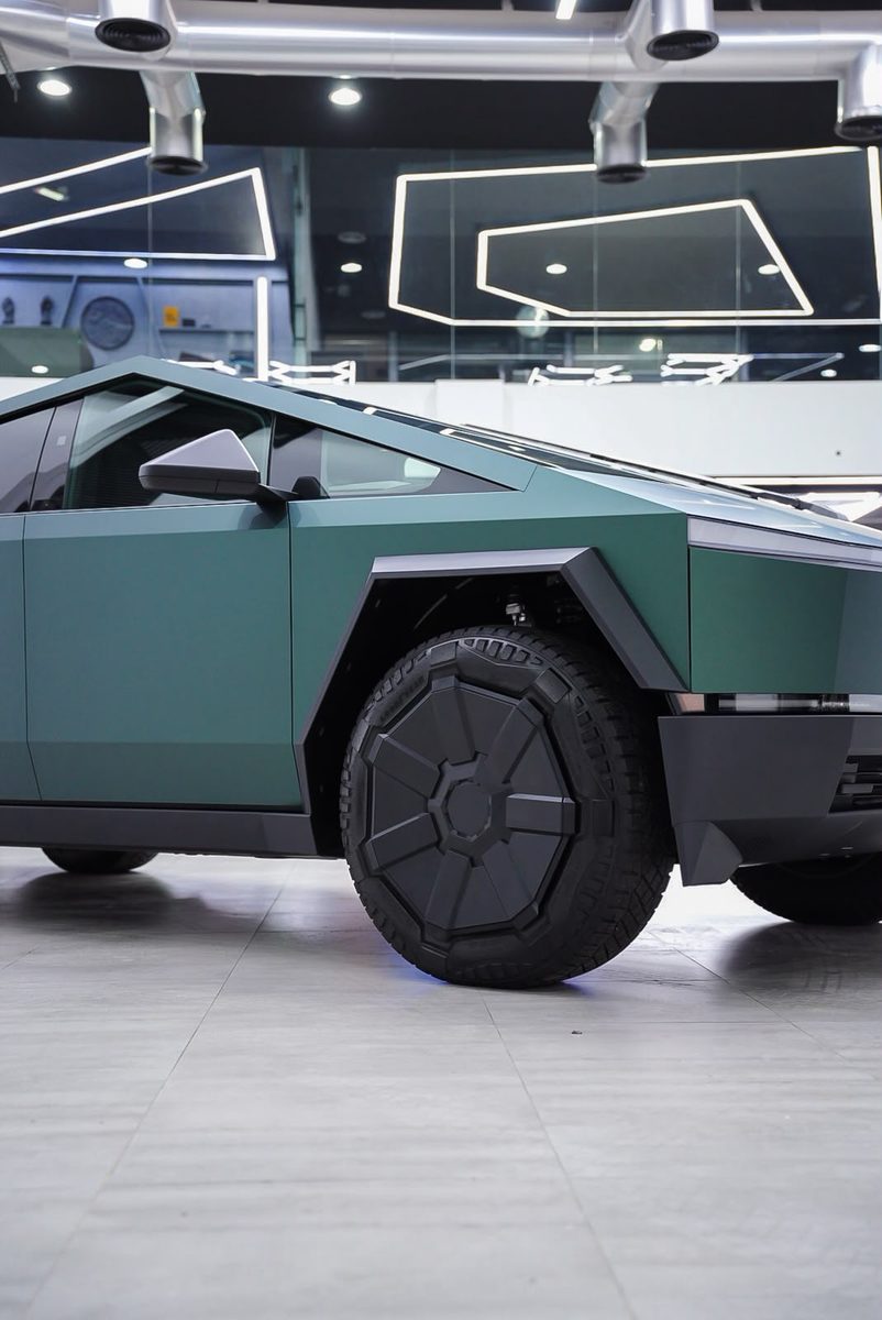 Green Cybertruck side